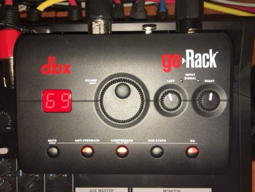 Jon Randall, 2016 November, Blog Image - DBX GoRack used as a feedback suppressor in my Tacoma home studio
